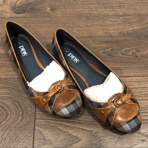 Anthropologie Pink Studio Plaid Flats